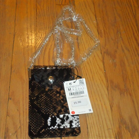 NWT! Zara Transparent Clear Python Crossbody Bag - Picture 1 of 4